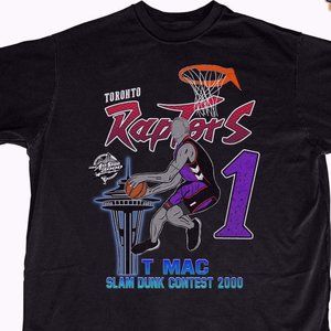 Vintage NBA T-Mac Toronto Raptors Slam Dunk Contest Black T-Shirt